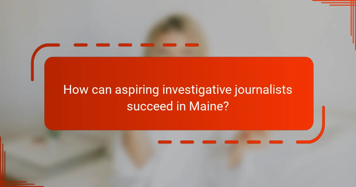 How can aspiring investigative journalists succeed in Maine?
