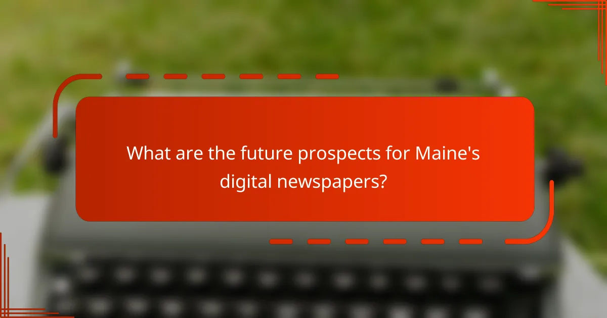 What are the future prospects for Maine's digital newspapers?