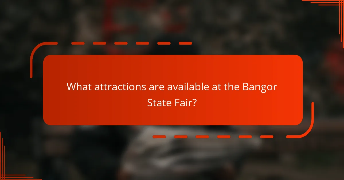 What attractions are available at the Bangor State Fair?