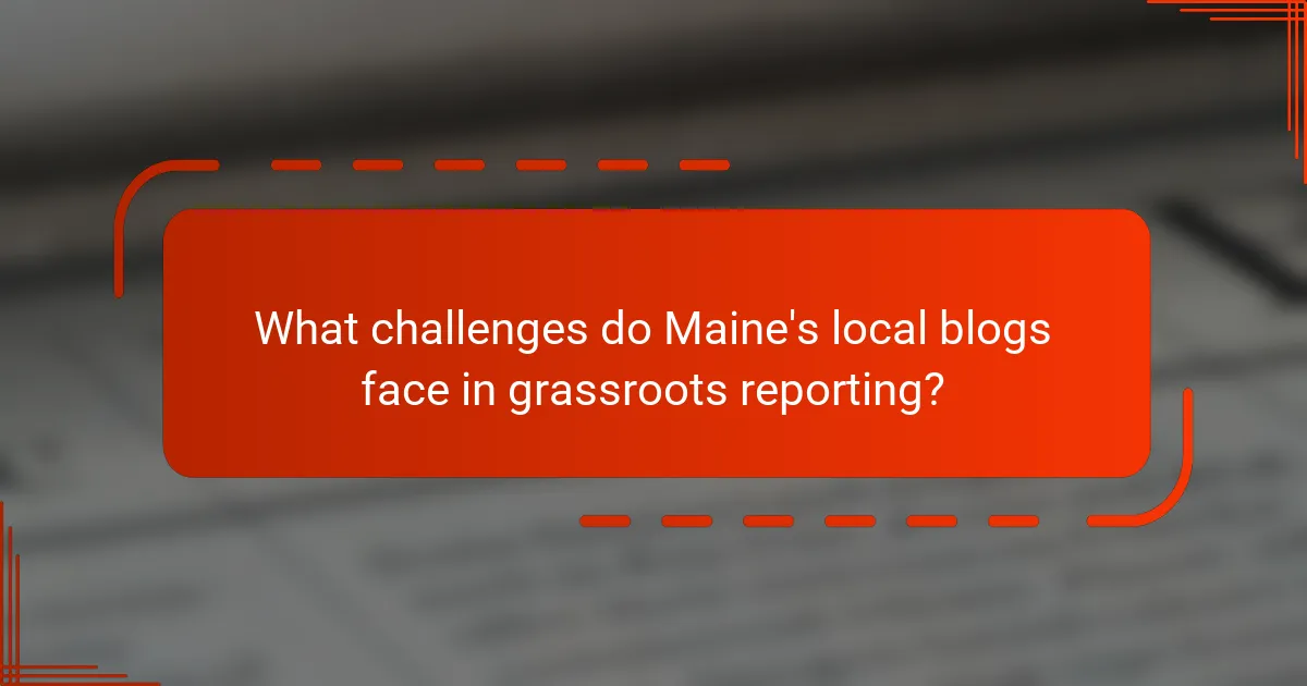 What challenges do Maine's local blogs face in grassroots reporting?